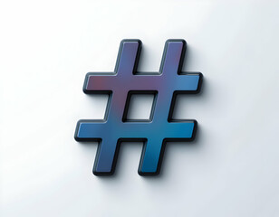 Fototapeta premium Hashtag Symbol on White Background with Blue Purple Gradient