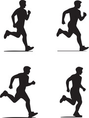 running man vector, runner icons set, jogging symbols, athlete vector icons