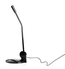 One microphone on white background. Professional audio equipment