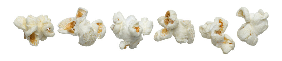 popcorn flying isolated  with clipping path on background