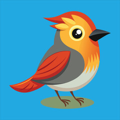 Warbler bird art illustration.