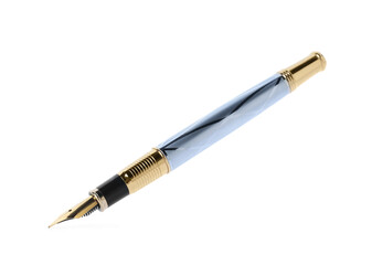 Naklejka premium One fountain pen in air isolated on white