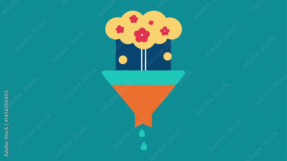 Poster brain drain a funnel where complex ideas are being poured in at the top but only shallow content lea