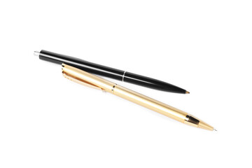Stylish pens isolated on white. Office supply