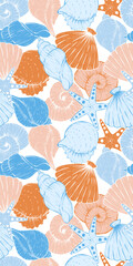 Adorable and fun ocean life seamless pattern