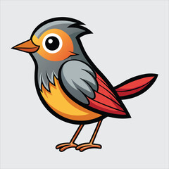 Warbler bird art illustration.