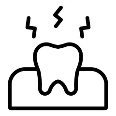 Toothache Vector Line Icon Design