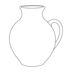 Clay Pot Line Art vector design. Clay Pot outline illustration design.