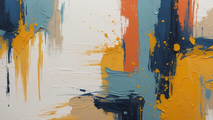Abstract expressionist artwork featuring bold brushstrokes and a vibrant palette of colors