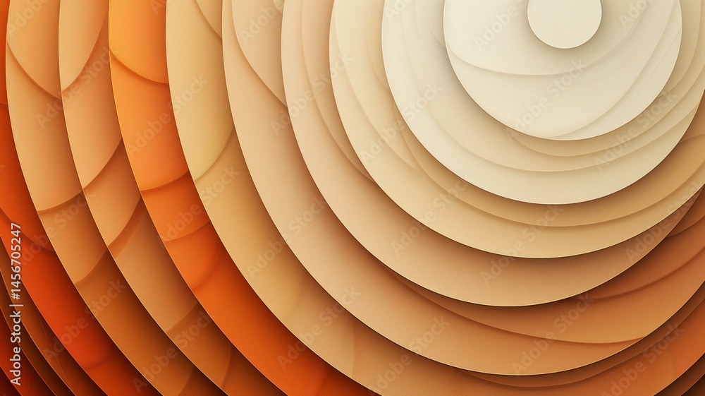 Poster abstract art featuring layered circles in warm tones creating a harmonious visual experience