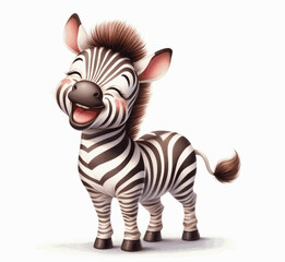 Watercolor Zebra Joy zebra laughs and is happy isolated vector illustration svg © Arun168