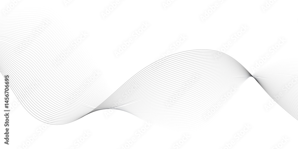 Poster abstract grey wavy lines on transparent background. digital frequency track equalizer. abstract freq