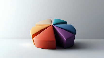 Obraz premium Colorful 3d Pie Chart Illustration