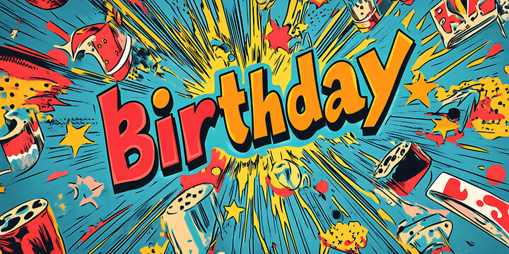 Vibrant Birthday Comic Book Design A Colorful Background Image - Powered by Adobe
