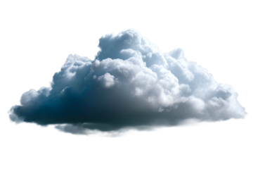 Soft gray cloud floating against a transparent background