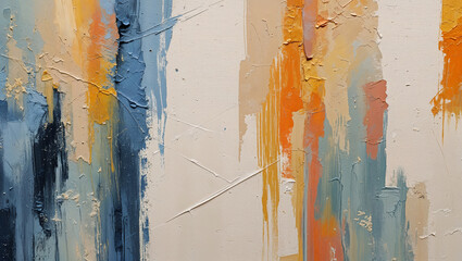 Abstract oil painting textured artwork featuring vertical brushstrokes in various colors