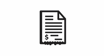 Receipt Icon - Finance Document with Dollar Symbol