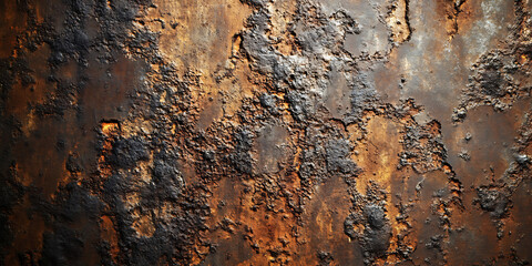Rustic Metal Texture Dark Brown and Orange Grunge Background