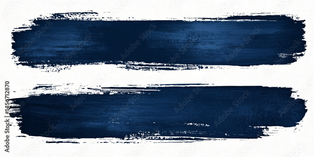 Poster set of several different blue ink or paint strokes on transparent background. grunge style. abstract