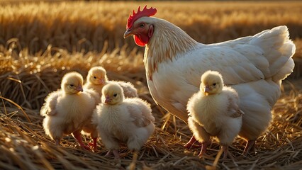 Fototapeta premium hen and chicks