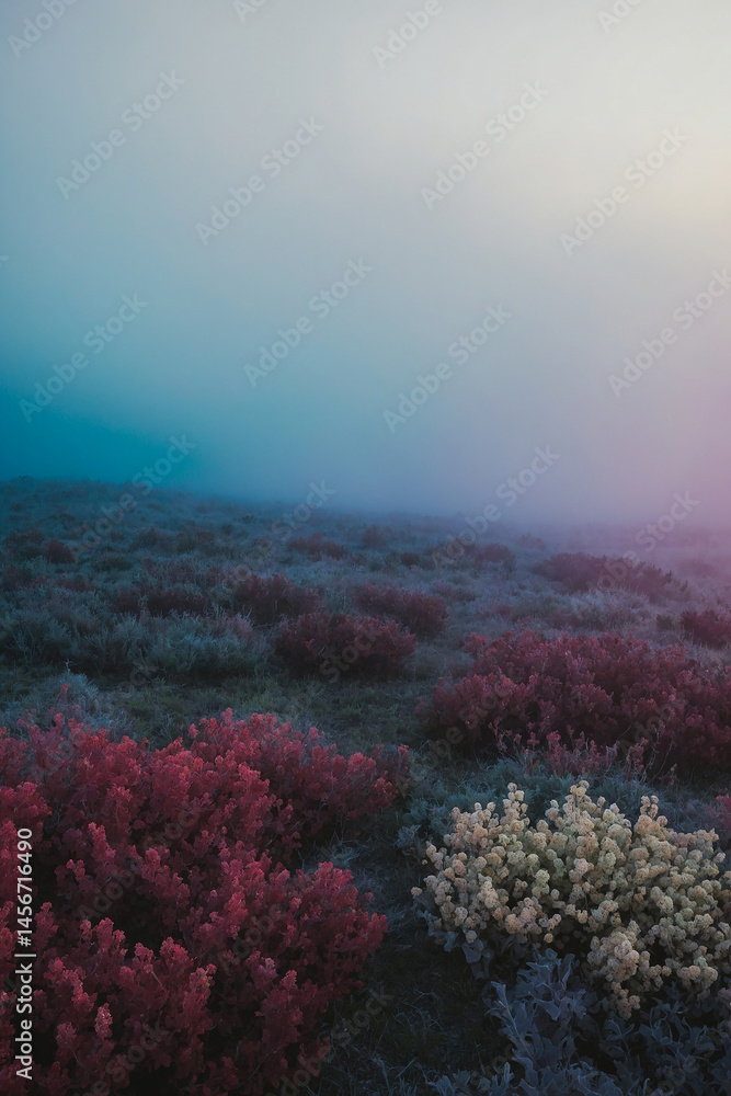 Poster gradient fog transitioning through the pantone spectrum – vibrant abstract flow of color and light