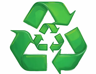Obraz premium Recycling Symbol Painted Green Graphic Element