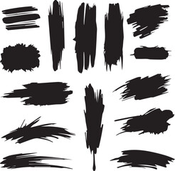 Black brush strock set 