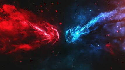 red and blue versus vs battle banner for esport tournament