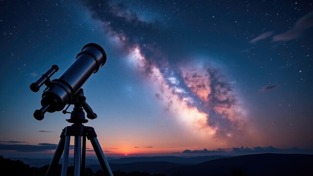 telescope at sunset