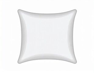 A simple, white cushion. The rounded shape with curved sides and subtle shading evokes comfort and minimalism
