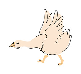 Goose attacking hand drawn doodle