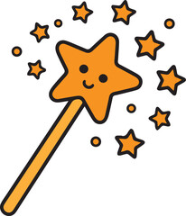 magic wand vector, star wand, magical wand, wand with star, fairy wand, fantasy wand, star-shaped wand, wizard wand, magic wand illustration
