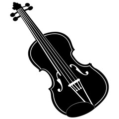 Obraz premium Vector illustration of acoustic violin or fiddle on white background