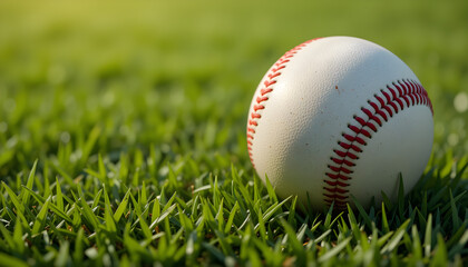 baseball on grass