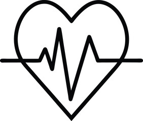 Heartbeat silhouette, Continuous line representing a heartbeat outline vector, vector illustration 
