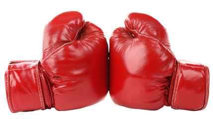 a pair of red boxing gloves on a white background
