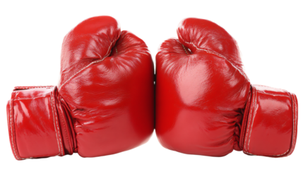 a pair of red boxing gloves on a white background