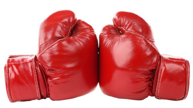 a pair of red boxing gloves on a white background