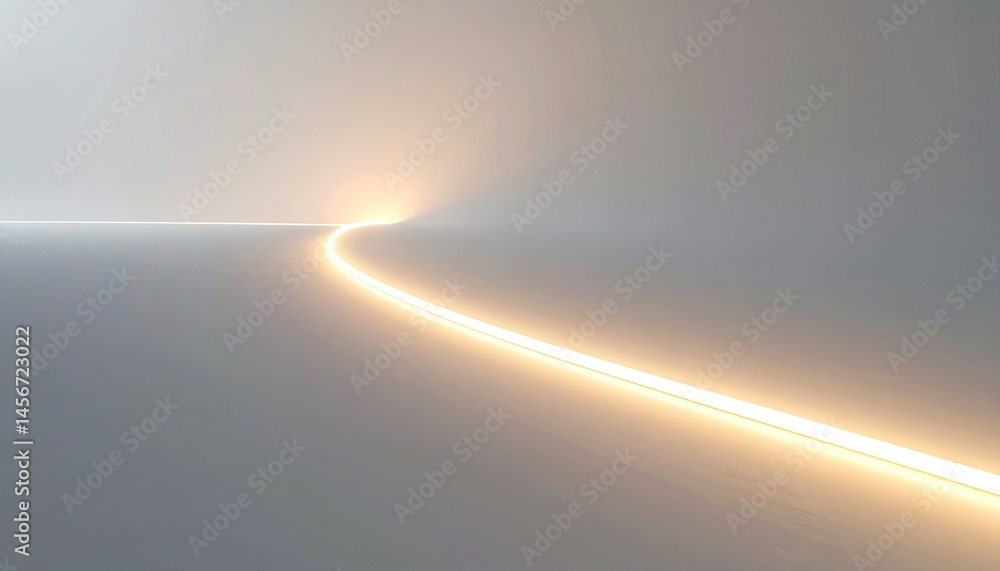 Poster illuminated pathway journey abstract space digital art futuristic environment wide-angle view concep