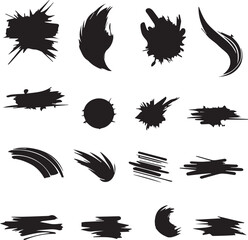 Black brush strock set 