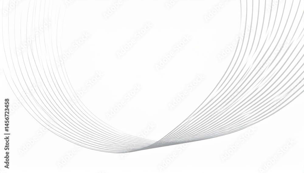 Poster dynamic curved lines in minimalist design white background abstract art digital environment aestheti