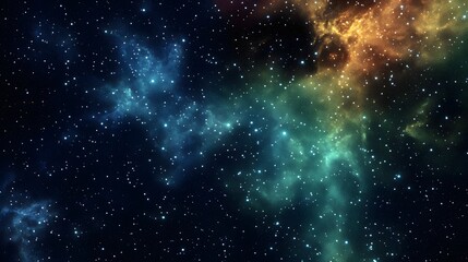 Colorful nebulae and stars in deep space.