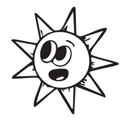 Retro Sun Character