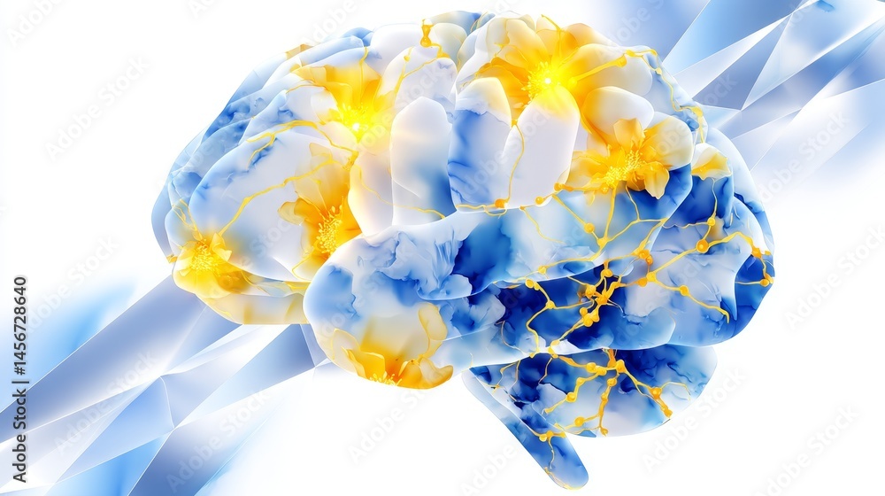 Poster futuristic brainlike network design digital art abstract high-tech conceptual visualization