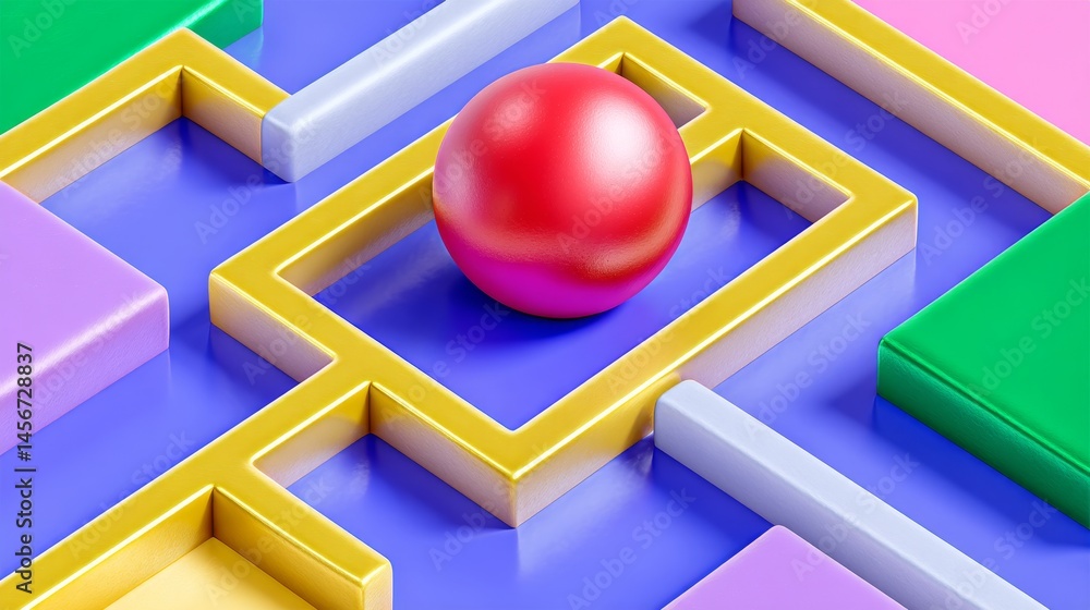 Aufkleber futuristic ai cognition sphere digital environment 3d render abstract layout high-tech perspective