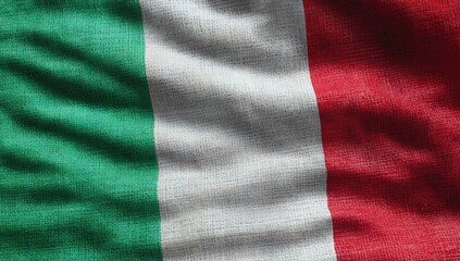 Obraz premium Italian national flag waving in the wind close up with green white red fabric for patriotic design and european celebration