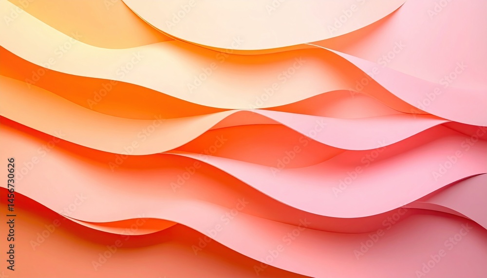 Poster dynamic waves of colorful paper layers abstract art digital design creative studio close-up perspect
