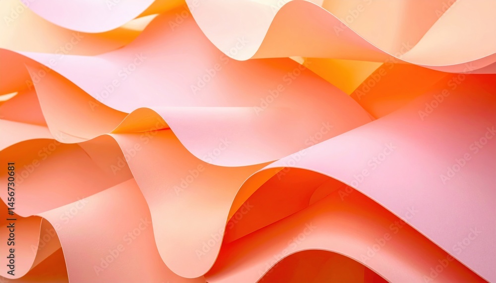 Poster flowing layers of soft colored paper studio setting abstract art creative environment close-up view 
