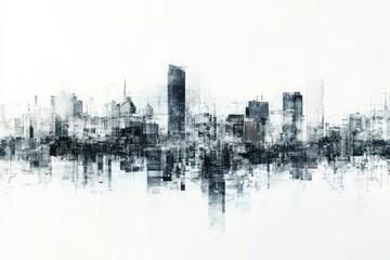 Naklejka premium Abstract urban skyline