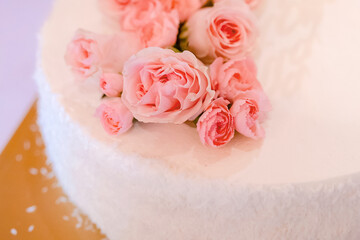 Large Communion Cake Served at First Holy Communion Celebration